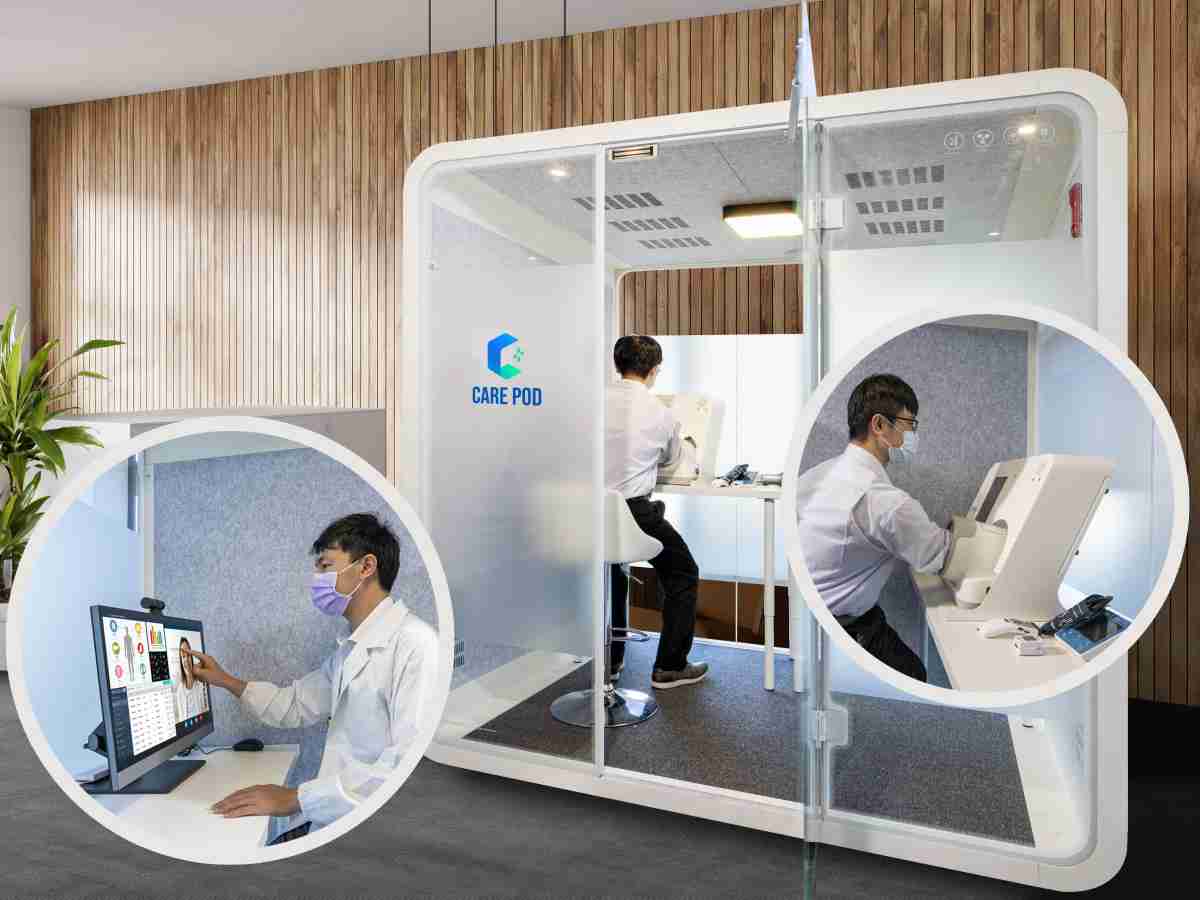 达擎于医疗科技展中展出＂远距诊疗舱＂，，，以因应医疗数字化及社会高龄化趋势下、、、复诊及慢性病患等族群对于远距看诊需求逐渐升高所推出的创新整合方案。。多功能合一、、、、高隐私性的远距诊疗舱可根据病患端与医师端的不同需求，，，提供弹性化及客制化功能，，，节省医生和病患的精力及时间