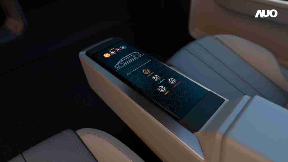 MG电玩以人性化设计打造多变形态中控显示(Morphing Center Control)，，，不使用时仅平面显示信息，，，，进行操作时，，，，显示器则会动态隆起，，，转变成3D实体按钮，，，并有触觉回馈，，展示人机互动新体验